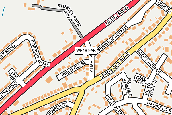WF16 9AB map - OS OpenMap – Local (Ordnance Survey) WF16 9AB map - OS OpenMap – Local (Ordnance Survey)