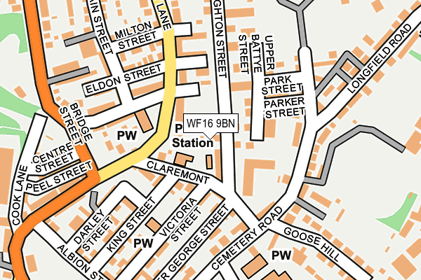 WF16 9BN map - OS OpenMap – Local (Ordnance Survey) WF16 9BN map - OS OpenMap – Local (Ordnance Survey)