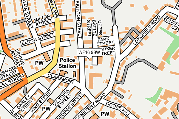 WF16 9BW map - OS OpenMap – Local (Ordnance Survey) WF16 9BW map - OS OpenMap – Local (Ordnance Survey)