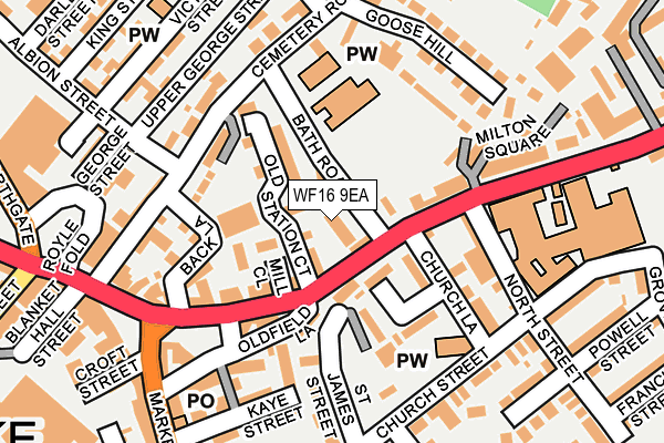 WF16 9EA map - OS OpenMap – Local (Ordnance Survey) WF16 9EA map - OS OpenMap – Local (Ordnance Survey)