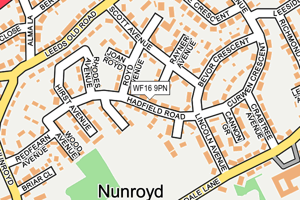 WF16 9PN map - OS OpenMap – Local (Ordnance Survey)