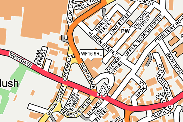 WF16 9RL map - OS OpenMap – Local (Ordnance Survey) WF16 9RL map - OS OpenMap – Local (Ordnance Survey)