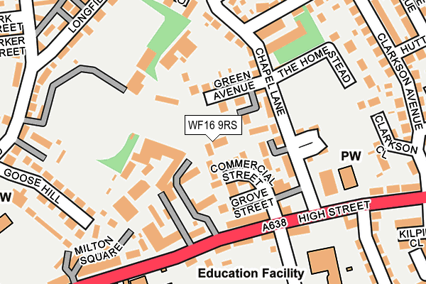 WF16 9RS map - OS OpenMap – Local (Ordnance Survey) WF16 9RS map - OS OpenMap – Local (Ordnance Survey)