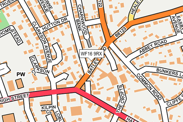 WF16 9RX map - OS OpenMap – Local (Ordnance Survey) WF16 9RX map - OS OpenMap – Local (Ordnance Survey)