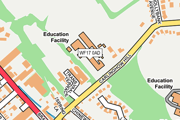 WF17 0AD map - OS OpenMap – Local (Ordnance Survey) WF17 0AD map - OS OpenMap – Local (Ordnance Survey)