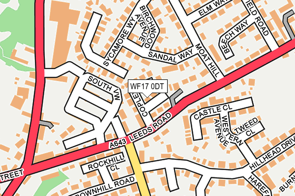 WF17 0DT map - OS OpenMap – Local (Ordnance Survey) WF17 0DT map - OS OpenMap – Local (Ordnance Survey)
