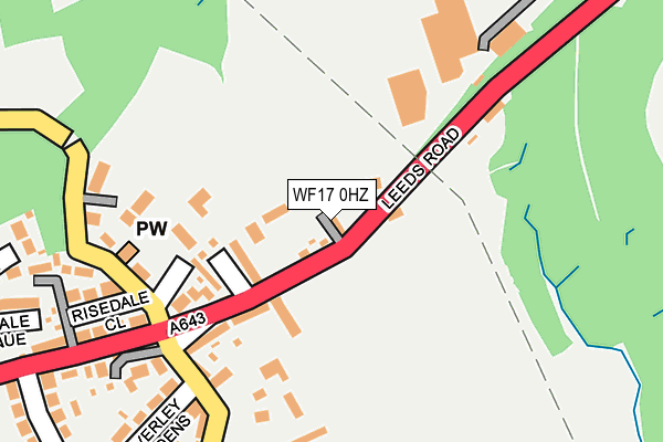 WF17 0HZ map - OS OpenMap – Local (Ordnance Survey) WF17 0HZ map - OS OpenMap – Local (Ordnance Survey)