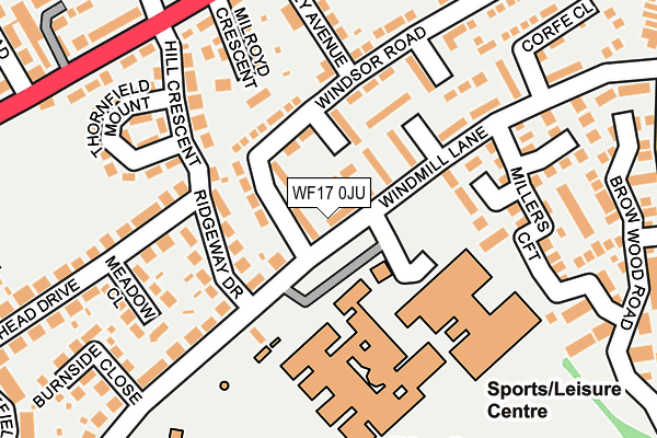 WF17 0JU map - OS OpenMap – Local (Ordnance Survey) WF17 0JU map - OS OpenMap – Local (Ordnance Survey)