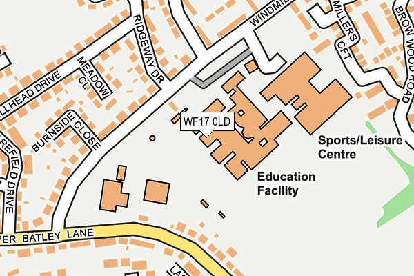 WF17 0LD map - OS OpenMap – Local (Ordnance Survey) WF17 0LD map - OS OpenMap – Local (Ordnance Survey)