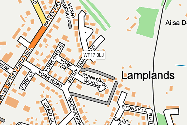 WF17 0LJ map - OS OpenMap – Local (Ordnance Survey) WF17 0LJ map - OS OpenMap – Local (Ordnance Survey)