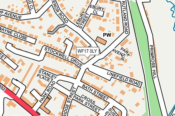 WF17 0LY map - OS OpenMap – Local (Ordnance Survey) WF17 0LY map - OS OpenMap – Local (Ordnance Survey)