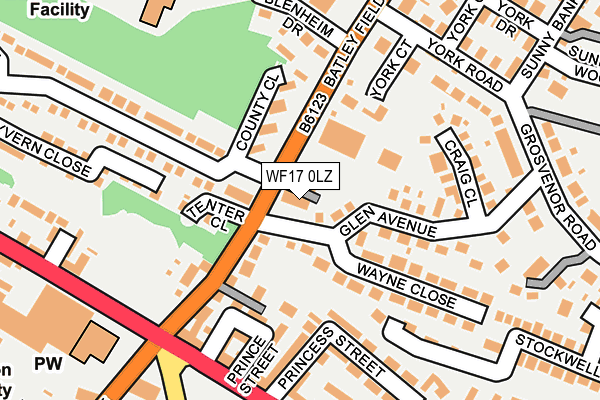 WF17 0LZ map - OS OpenMap – Local (Ordnance Survey) WF17 0LZ map - OS OpenMap – Local (Ordnance Survey)