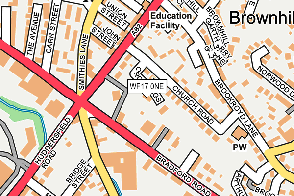 WF17 0NE map - OS OpenMap – Local (Ordnance Survey)