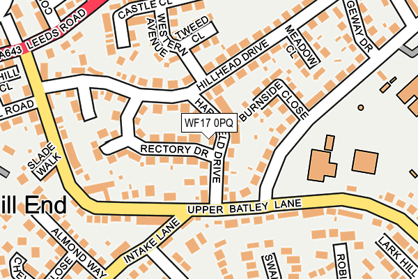 WF17 0PQ map - OS OpenMap – Local (Ordnance Survey) WF17 0PQ map - OS OpenMap – Local (Ordnance Survey)
