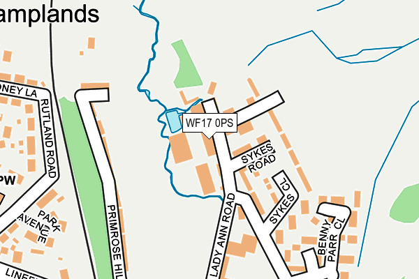 WF17 0PS map - OS OpenMap – Local (Ordnance Survey) WF17 0PS map - OS OpenMap – Local (Ordnance Survey)