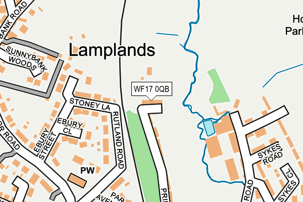 WF17 0QB map - OS OpenMap – Local (Ordnance Survey) WF17 0QB map - OS OpenMap – Local (Ordnance Survey)