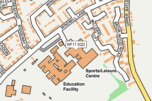 WF17 0QD map - OS OpenMap – Local (Ordnance Survey) WF17 0QD map - OS OpenMap – Local (Ordnance Survey)
