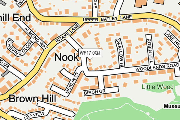 WF17 0QJ map - OS OpenMap – Local (Ordnance Survey) WF17 0QJ map - OS OpenMap – Local (Ordnance Survey)