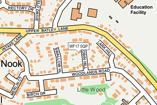 WF17 0QP map - OS OpenMap – Local (Ordnance Survey)