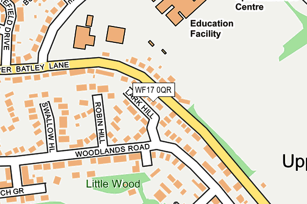 WF17 0QR map - OS OpenMap – Local (Ordnance Survey) WF17 0QR map - OS OpenMap – Local (Ordnance Survey)