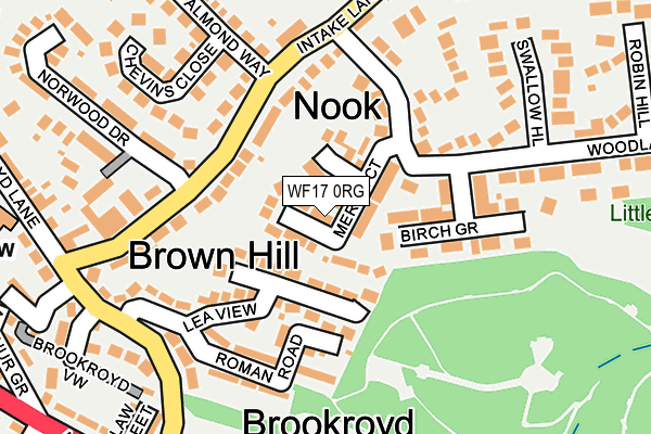 WF17 0RG map - OS OpenMap – Local (Ordnance Survey) WF17 0RG map - OS OpenMap – Local (Ordnance Survey)