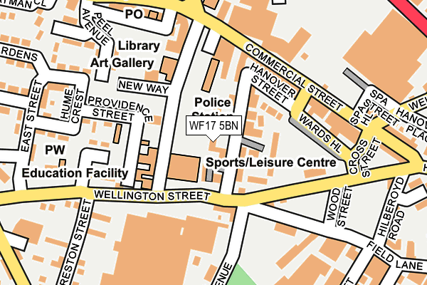 WF17 5BN map - OS OpenMap – Local (Ordnance Survey) WF17 5BN map - OS OpenMap – Local (Ordnance Survey)