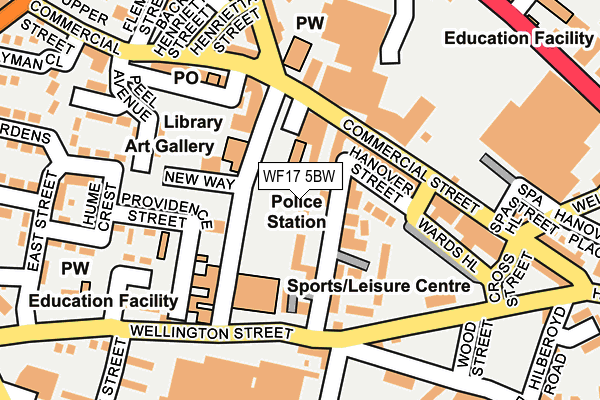WF17 5BW map - OS OpenMap – Local (Ordnance Survey) WF17 5BW map - OS OpenMap – Local (Ordnance Survey)