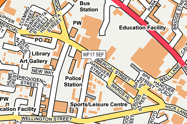 WF17 5EF map - OS OpenMap – Local (Ordnance Survey) WF17 5EF map - OS OpenMap – Local (Ordnance Survey)