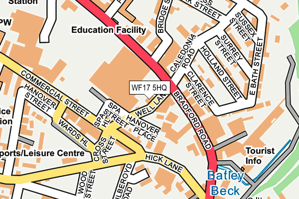 WF17 5HQ map - OS OpenMap – Local (Ordnance Survey)