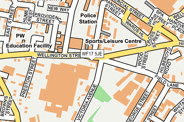 WF17 5JE map - OS OpenMap – Local (Ordnance Survey) WF17 5JE map - OS OpenMap – Local (Ordnance Survey)