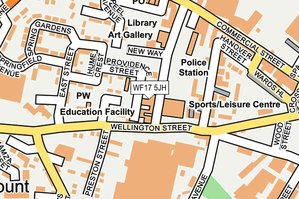 WF17 5JH map - OS OpenMap – Local (Ordnance Survey) WF17 5JH map - OS OpenMap – Local (Ordnance Survey)