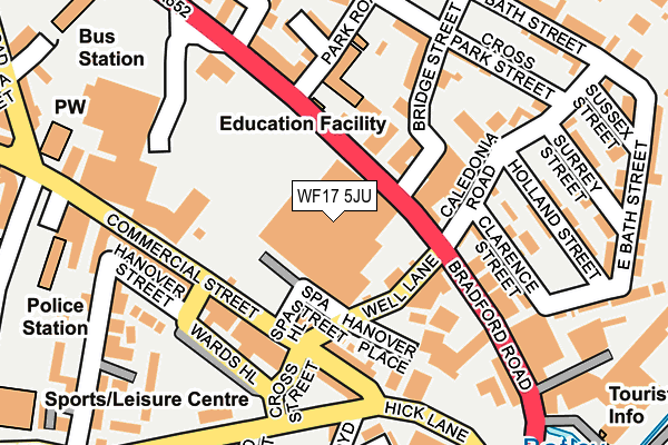 WF17 5JU map - OS OpenMap – Local (Ordnance Survey) WF17 5JU map - OS OpenMap – Local (Ordnance Survey)