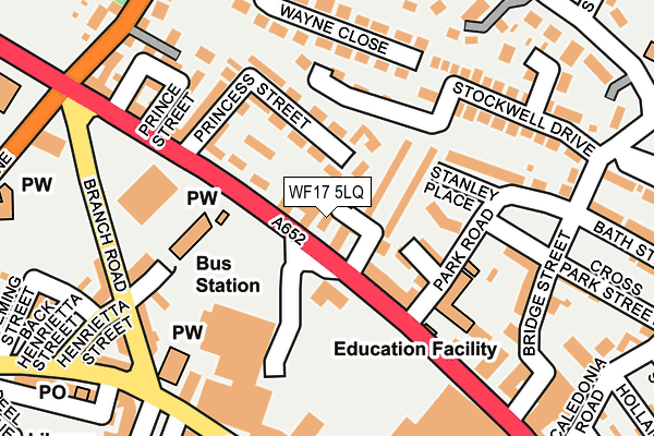 WF17 5LQ map - OS OpenMap – Local (Ordnance Survey) WF17 5LQ map - OS OpenMap – Local (Ordnance Survey)