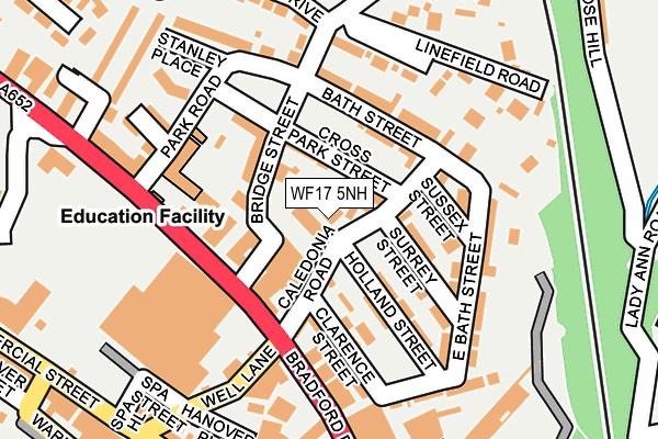 WF17 5NH map - OS OpenMap – Local (Ordnance Survey) WF17 5NH map - OS OpenMap – Local (Ordnance Survey)