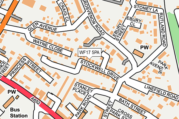 WF17 5PA map - OS OpenMap – Local (Ordnance Survey) WF17 5PA map - OS OpenMap – Local (Ordnance Survey)