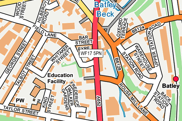 WF17 5PN map - OS OpenMap – Local (Ordnance Survey) WF17 5PN map - OS OpenMap – Local (Ordnance Survey)