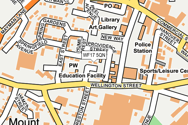 WF17 5QN map - OS OpenMap – Local (Ordnance Survey)