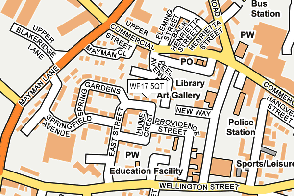 WF17 5QT map - OS OpenMap – Local (Ordnance Survey) WF17 5QT map - OS OpenMap – Local (Ordnance Survey)