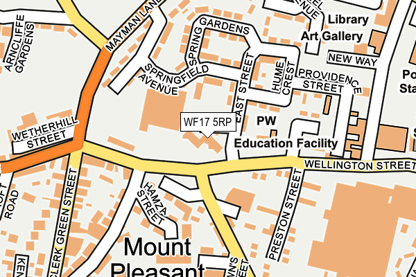WF17 5RP map - OS OpenMap – Local (Ordnance Survey) WF17 5RP map - OS OpenMap – Local (Ordnance Survey)