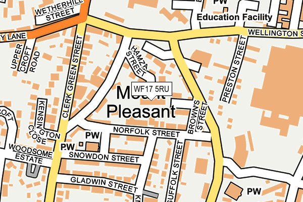 WF17 5RU map - OS OpenMap – Local (Ordnance Survey) WF17 5RU map - OS OpenMap – Local (Ordnance Survey)