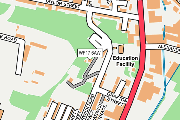 WF17 6AW map - OS OpenMap – Local (Ordnance Survey) WF17 6AW map - OS OpenMap – Local (Ordnance Survey)