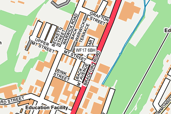 WF17 6BH map - OS OpenMap – Local (Ordnance Survey) WF17 6BH map - OS OpenMap – Local (Ordnance Survey)