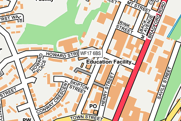 WF17 6BS map - OS OpenMap – Local (Ordnance Survey) WF17 6BS map - OS OpenMap – Local (Ordnance Survey)