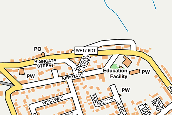 WF17 6DT map - OS OpenMap – Local (Ordnance Survey) WF17 6DT map - OS OpenMap – Local (Ordnance Survey)