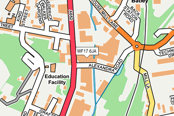 WF17 6JA map - OS OpenMap – Local (Ordnance Survey) WF17 6JA map - OS OpenMap – Local (Ordnance Survey)