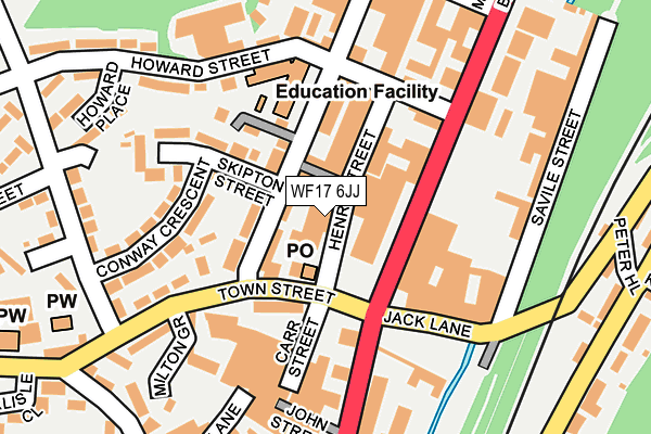 WF17 6JJ map - OS OpenMap – Local (Ordnance Survey) WF17 6JJ map - OS OpenMap – Local (Ordnance Survey)