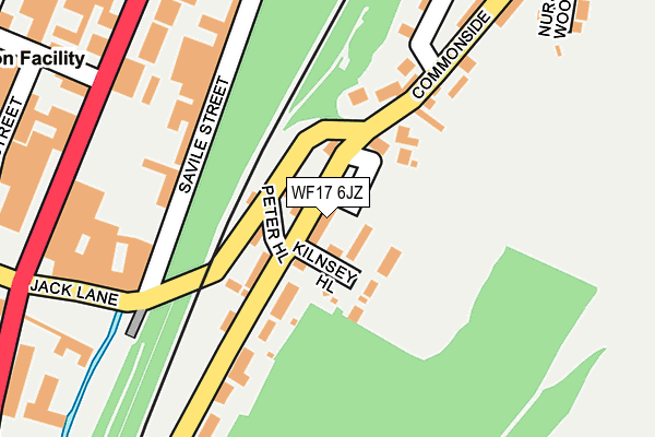 WF17 6JZ map - OS OpenMap – Local (Ordnance Survey) WF17 6JZ map - OS OpenMap – Local (Ordnance Survey)