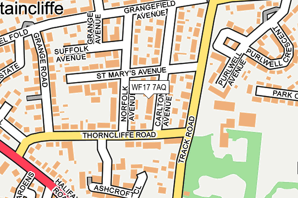 WF17 7AQ map - OS OpenMap – Local (Ordnance Survey) WF17 7AQ map - OS OpenMap – Local (Ordnance Survey)