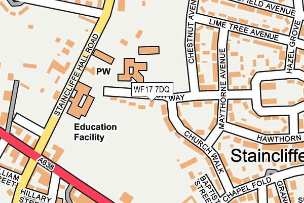 WF17 7DQ map - OS OpenMap – Local (Ordnance Survey) WF17 7DQ map - OS OpenMap – Local (Ordnance Survey)
