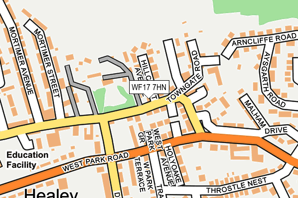 WF17 7HN map - OS OpenMap – Local (Ordnance Survey) WF17 7HN map - OS OpenMap – Local (Ordnance Survey)